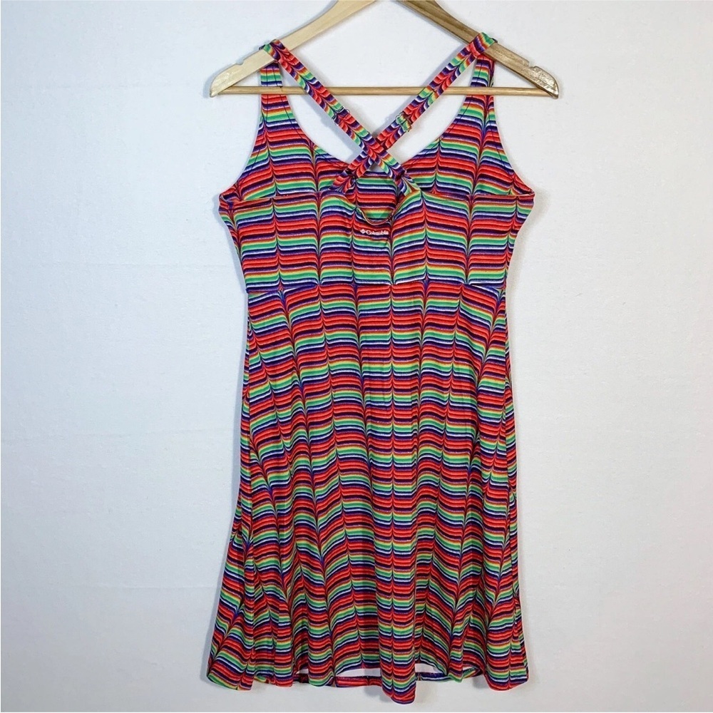 Columbia Rainbow Sleeveless Scoop Neck Athletic Dress Festival - Picture 2 of 9
